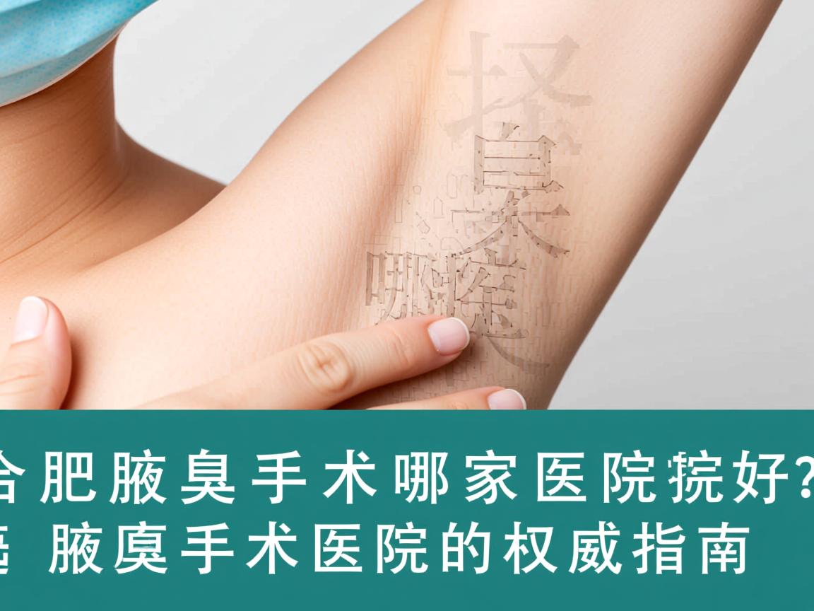 合肥腋臭手术哪家医院好？选择腋臭手术医院的权威指南
