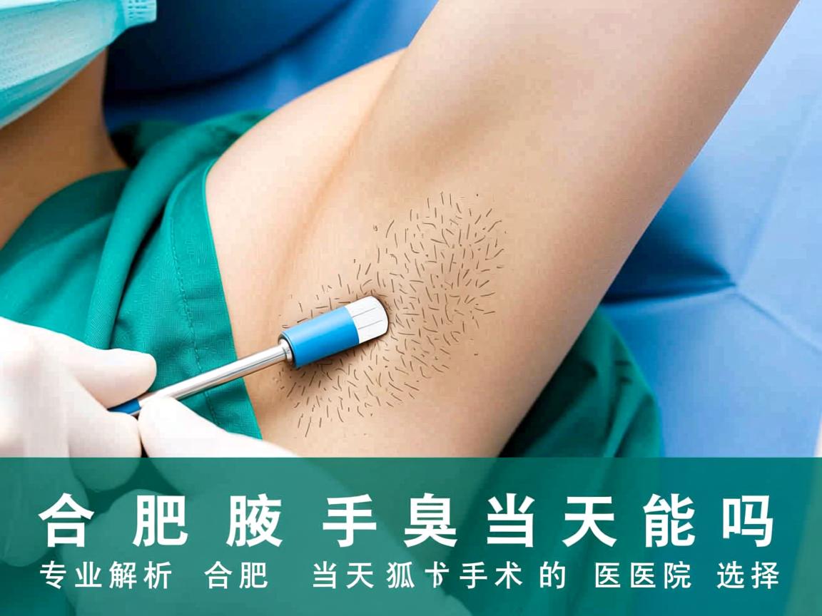 合肥腋臭手术当天能做吗？专业解析合肥当天狐臭手术的医院选择