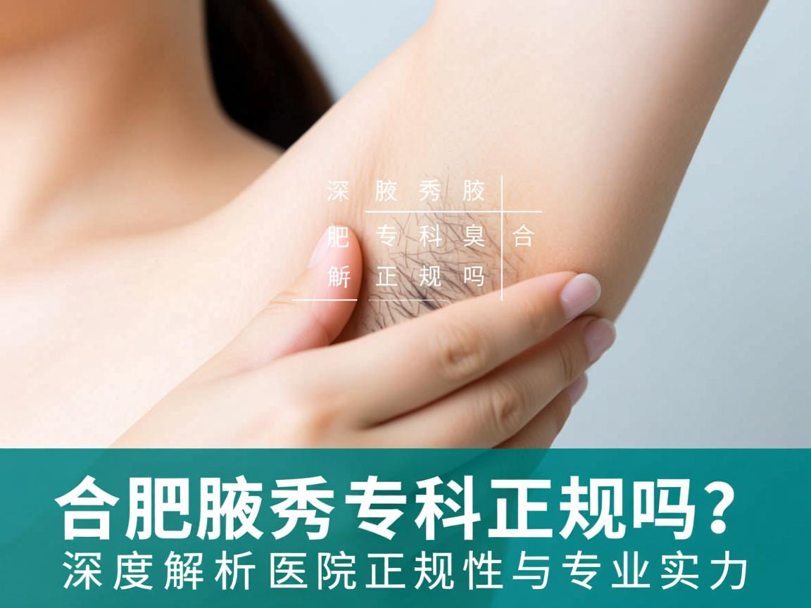 合肥腋秀腋臭专科正规吗？深度解析合肥腋秀医院正规性与专业实力