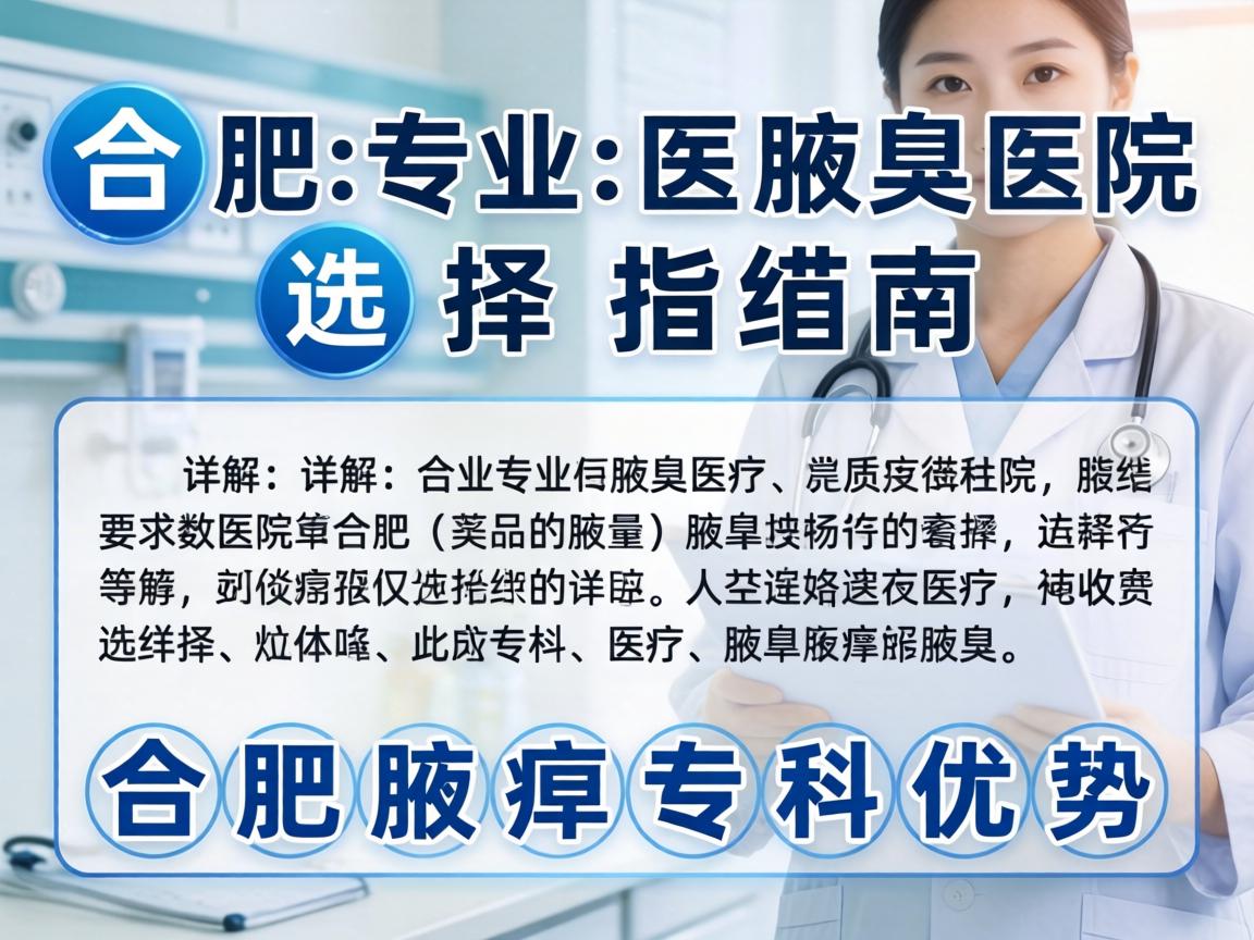 合肥专业医腋臭医院选择指南,详解合肥腋臭专科优势 合肥专业医腋臭医院选择指南,详解合肥腋臭专科优势