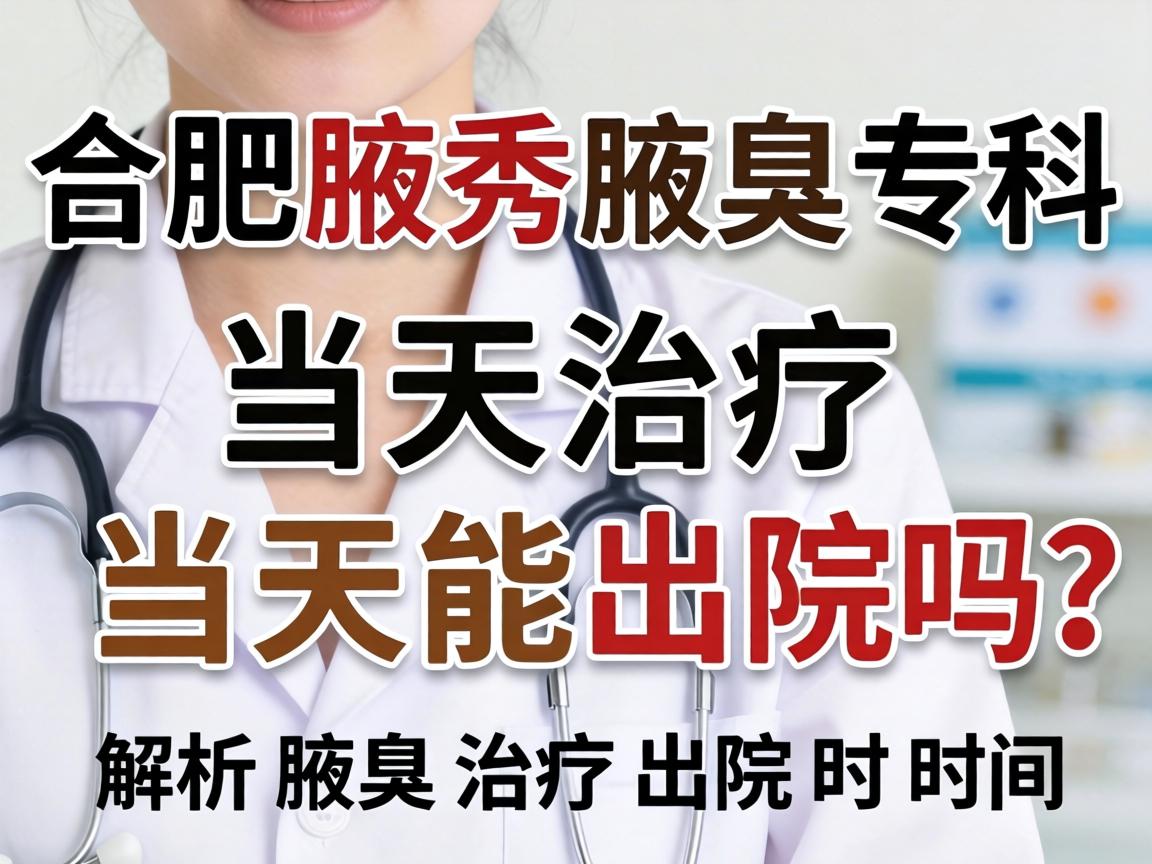 合肥腋秀腋臭专科,当天治疗当天能出院吗?解析腋臭治疗出院时间 合肥腋秀腋臭专科,当天治疗当天能出院吗?解析腋臭治疗出院时间