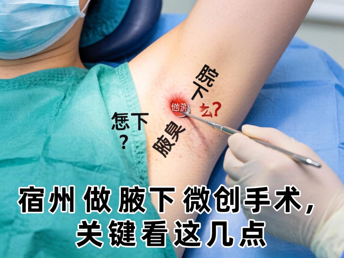 宿州腋下微创手术医院怎么选？宿州做腋下微创手术，关键看这几点